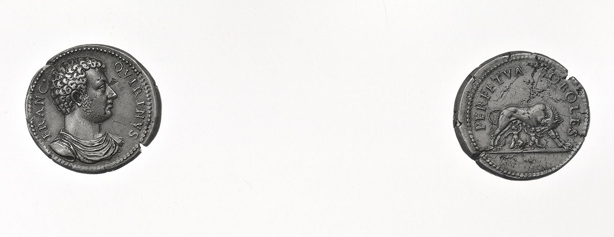 Bullaty Lomeo Photographers — Cavino Giovanni - sec. XVI - Medaglia: Ritratto di Francesco Querini (recto); Romolo e Remo allattati dalla lupa (verso) — insieme